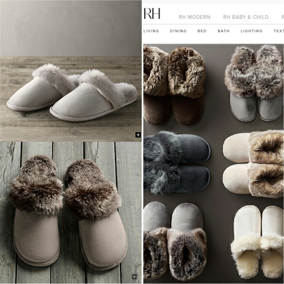 Restoration Hardware Shoes - Restoration Hardware Luxe Faux Fur Slippers 2